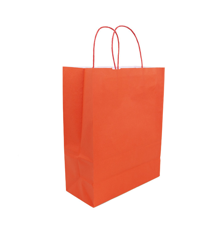 Papiertüten Kraft rot mit Henkeln 100g/m² 25+11x31cm (25 Stück) Papiertüten Kraft rot mit Henkeln 100g/m² 25+11x31cm (25 Stück)