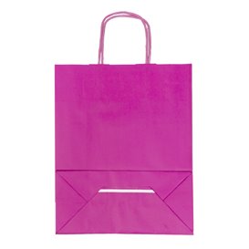 Fuchsia Papiertüte mit Henkeln 100g/m² 22+9x23cm (25 Stk.)