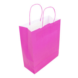 Papiertüten Pink mit Henkeln 100g/m² 25+11x31cm (200 Stück)