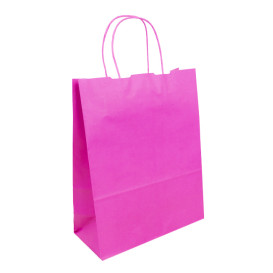 Papiertüten Pink mit Henkeln 100g/m² 25+11x31cm (200 Stück)