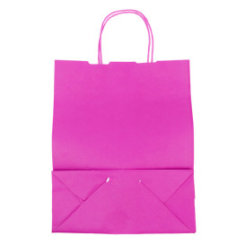 Papiertüten Pink mit Henkeln 100g/m² 25+11x31cm (200 Stück)