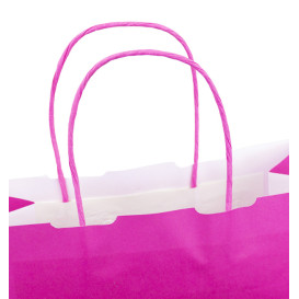 Papiertüten Pink mit Henkeln 100g/m² 25+11x31cm (200 Stück)