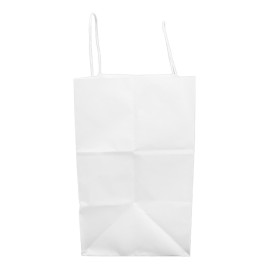 Papiertüten Kraft weiß mit Henkeln 100g/m² 30+18x29cm (25 Stück)