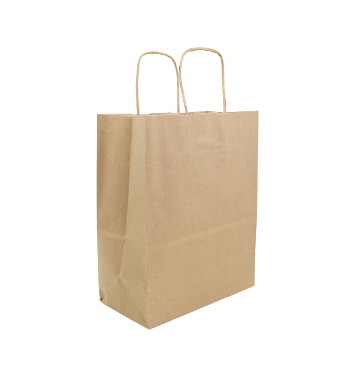 Papiertüten Kraft braun mit Henkeln 100g/m² 22+11x27cm (250 Stück) Papiertüten Kraft braun mit Henkeln 100g/m² 22+11x27cm (250 Stück)