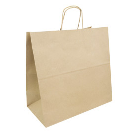 Papiertüten Kraft braun mit Henkeln 100g/m² 35+18x34cm (250 Stück)