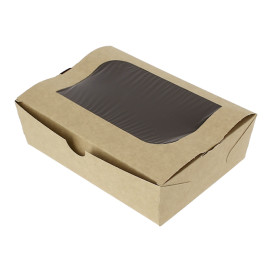 SnackBox mit Sichtfenster Kraft 18x12,7x5,5cm 1000ml (175 Stück)