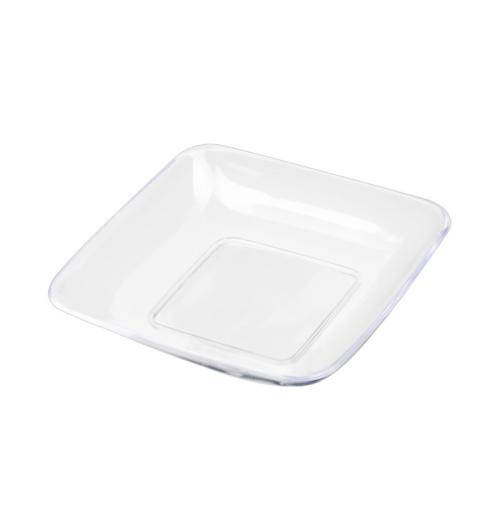 Servierteller Plastik Transp. 6x6x1cm (200 Stück) Servierteller Plastik Transp. 6x6x1cm (200 Stück)