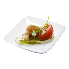 Servierteller Plastik Transp. 6x6x1cm (200 Stück)