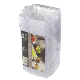 Servierteller Plastik Transp. 6x6x1cm (50 Stück)