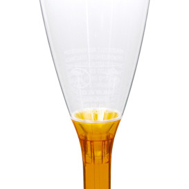 Sektflöte Plastik mit orangemTransp. Fuß 120ml 2T (20 Stück)