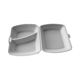 Verpackung Menübox FOAM weiß 2-geteilt (100 Einh.)