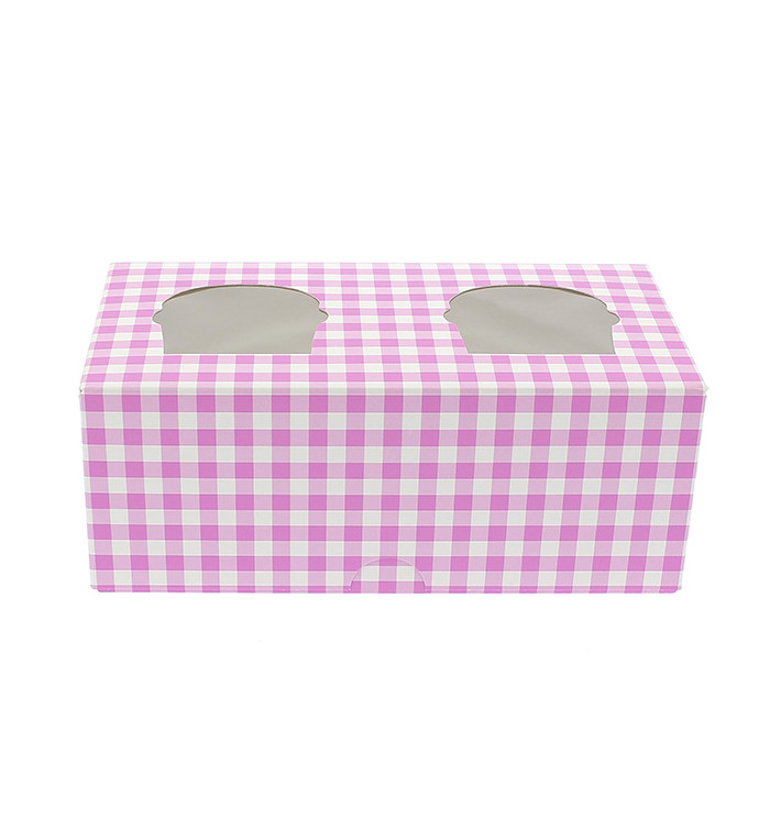 Cupcake Box für 2 Cupcakes 19,5x10x7,5cm pink (160 Stück) Cupcake Box für 2 Cupcakes 19,5x10x7,5cm pink (160 Stück)