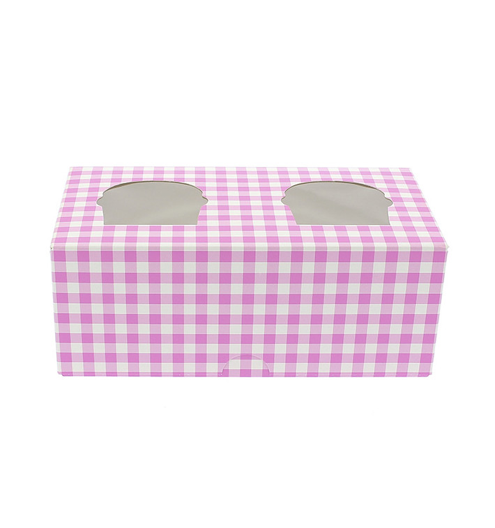 Cupcake Box für 2 Cupcakes 19,5x10x7,5cm pink (160 Stück)