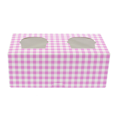 Cupcake Box für 2 Cupcakes 19,5x10x7,5cm pink (160 Stück)