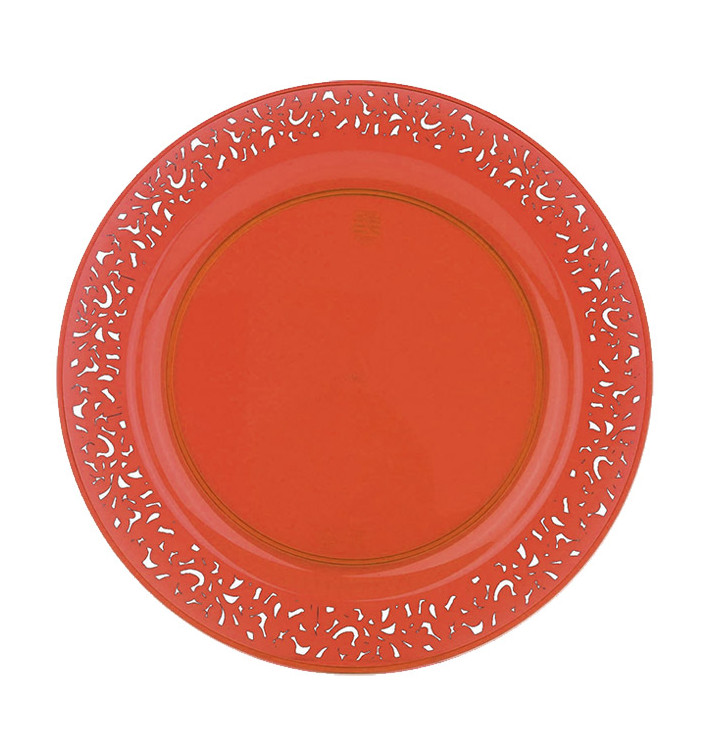 Plastikteller rund extra hart "Lace" Orange 23cm (4 Stück) Plastikteller rund extra hart "Lace" Orange 23cm (4 Stück)