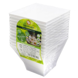 Plastikschüssel "Pagode Medium" 200ml Weiß (12 Stück)