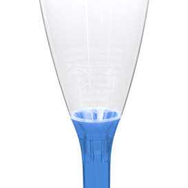 Sektflöte Plastik mit blauem transp. Fuß 120ml 2T (20 Stück)