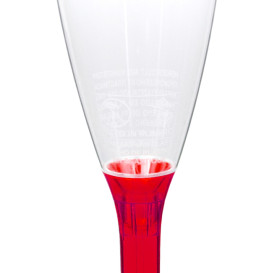 Sektflöte Plastik mit rotem transp. Fuß 120ml 2T (20 Stück)