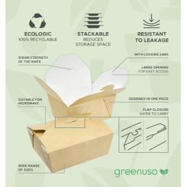 SnackBox Amerikanische Kraft 10,7x8,65x4,5cm 400ml (50 Stück)