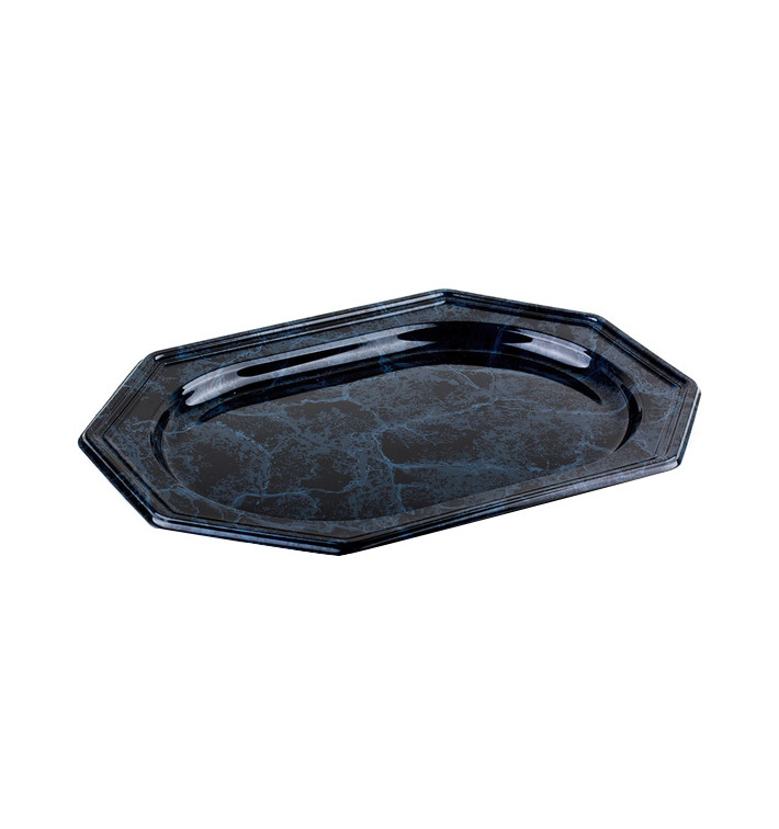 Plastiktablett achteckig Marmor 36x24cm (5 Stück) Plastiktablett achteckig Marmor 36x24cm (5 Stück)