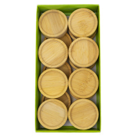 Bambusteller Zweifarbig Ø5cm (24 Stück)