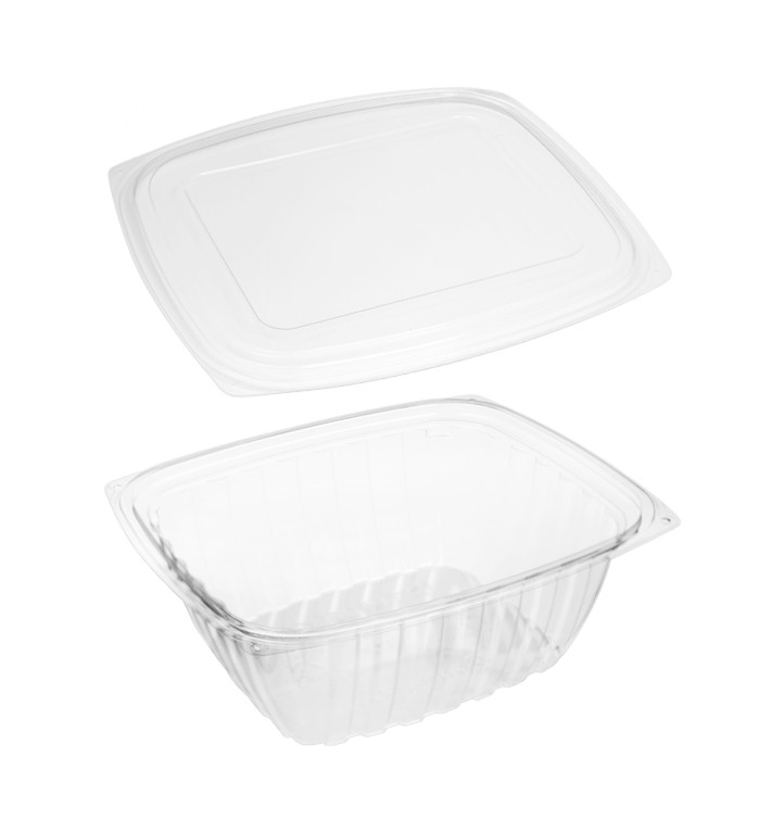 Plastickschale Kompostierbar PLA mit Deckel 940ml (50 Stück) Plastickschale Kompostierbar PLA mit Deckel 940ml (50 Stück)
