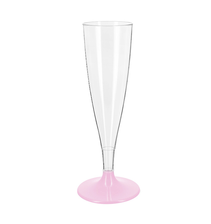 Sektflöte Wiederverwendbare Plastik Pink Fuß 140ml 2T (6 Stück) Sektflöte Wiederverwendbare Plastik Pink Fuß 140ml 2T (6 Stück)