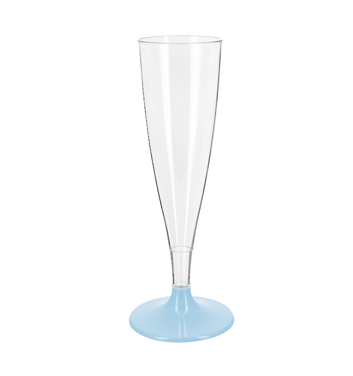 Sektflöte Wiederverwendbare Plastik Blau Fuß 140ml 2T (48 Stück) Sektflöte Wiederverwendbare Plastik Blau Fuß 140ml 2T (48 Stück)