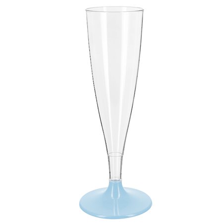 Mehrweg Durable Sektglas aus PS Fuß Blau 140ml 2-teilig (48 Stück)