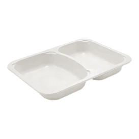 Verpackung Zuckerrohr PLA 2C 820ml 22,7x17,8x3,2cm  (300 Stück)