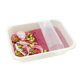 Verpackung Zuckerrohr PLA 580ml 18,7x13,6x3,6cm (75 Stück)