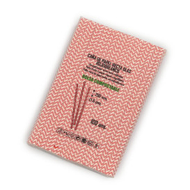 Trinkhalme Paper Starr Rot und Weiß Ø6mm 20cm (100 Stück)