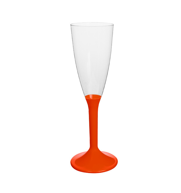 Sektflöte Plastik mit rotem Fuß 120ml 2T (20 Stück) Sektflöte Plastik mit rotem Fuß 120ml 2T (20 Stück)