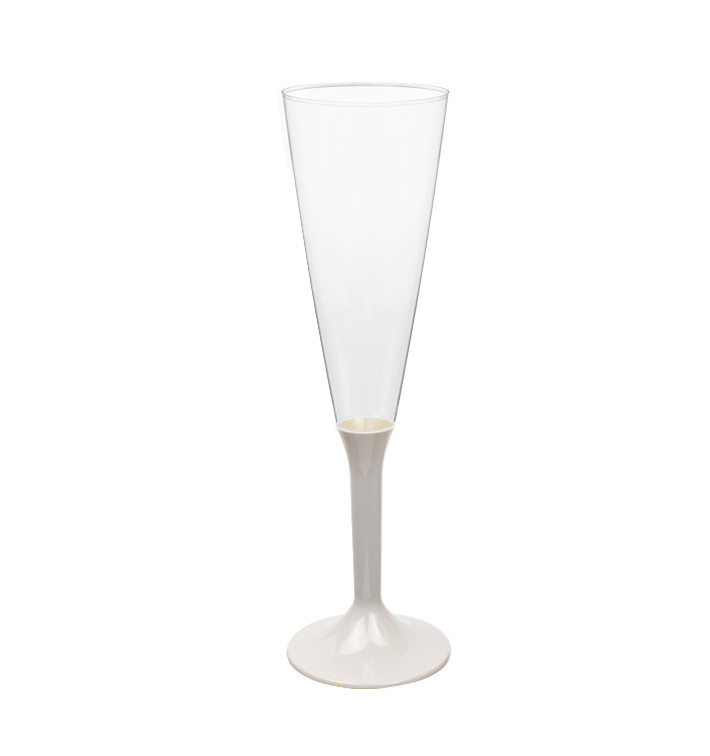 Sektflöte Plastik mit beigem Fuß 160ml V (20 Stück) Sektflöte Plastik mit beigem Fuß 160ml V (20 Stück)