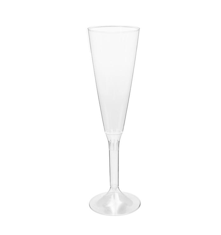 Sektflöte Plastik mit transparentem Fuß 160ml 2T (20 Stück) Sektflöte Plastik mit transparentem Fuß 160ml 2T (20 Stück)