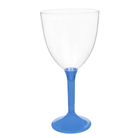 Glas aus Plastik für Wein blauer transp. Fuß 300ml 2T (20 Stück)