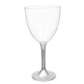 Glas aus Plastik für Wein grauer Fuß 300ml 2T (20 Stück)