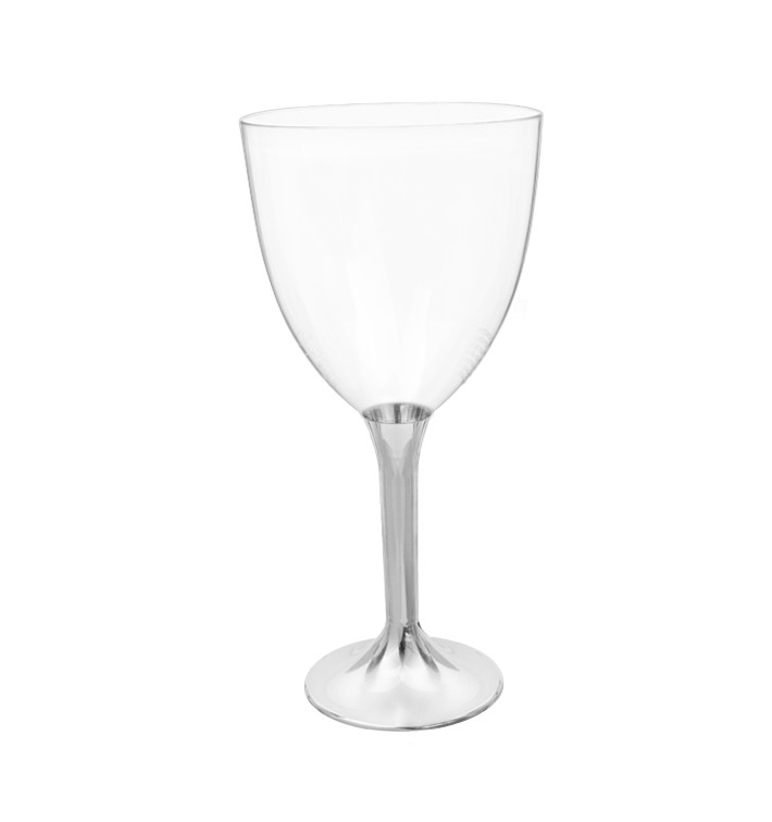 Glas aus Plastik für Wein Nickel Chrom Fuß 300ml 2T (200 Stück) Glas aus Plastik für Wein Nickel Chrom Fuß 300ml 2T (200 Stück)