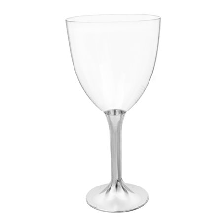 Mehrweg Weinglas aus PS Fuß Nickel Chrom 300ml 2-teilig (20 Stück)