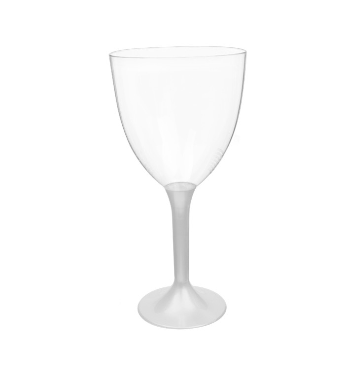 Glas aus Plastik für Wein weißer Fuß 300ml 2T (20 Stück) Glas aus Plastik für Wein weißer Fuß 300ml 2T (20 Stück)