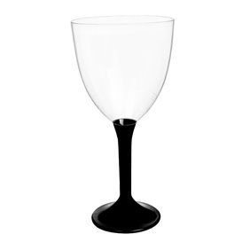 Glas aus Plastik für Wein schwarzer Fuß 300ml 2T (20 Stück)