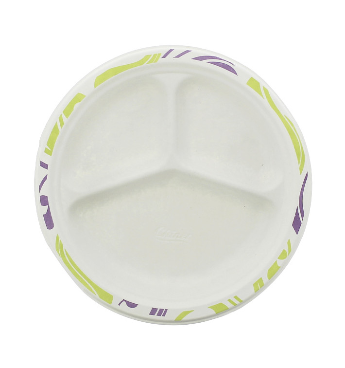 Chinet Teller 3-geteilt mit Randverzierung 260mm Flavour (135 Stück) Chinet Teller 3-geteilt mit Randverzierung 260mm Flavour (135 Stück)