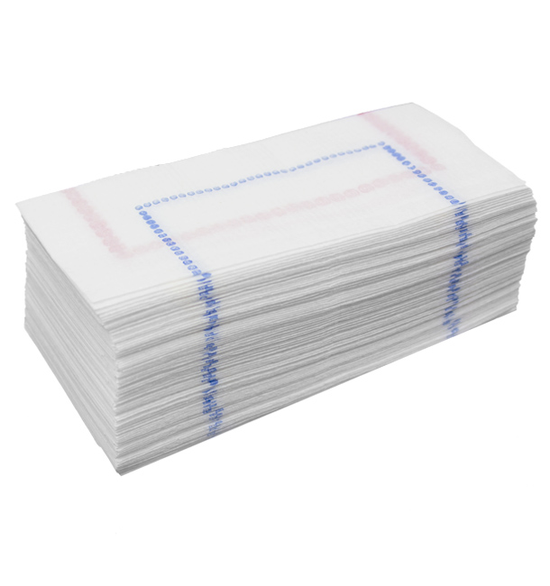 Papierservietten mit Zickzackfalz 14x14 blau-roter (250 Stück)