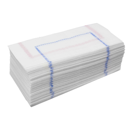 Papierservietten mit Zickzackfalz 14x14 blau-roter (250 Stück)