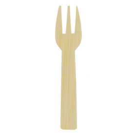 Häppchen-Gabel aus Bambus klein Bio 7,5cm (50 Stück)