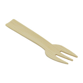Häppchen-Gabel aus Bambus klein Bio 7,5cm (1.200 Stück)