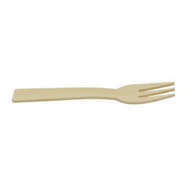 Häppchen-Gabel aus Bambus klein Bio 7,5cm (50 Stück)