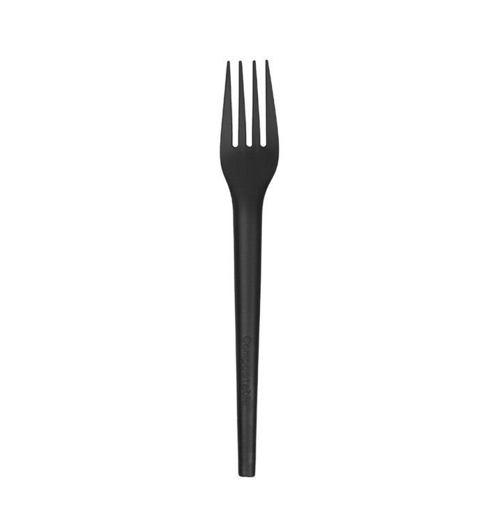 Gabel Biologisch Abbaubar CPLA Schwarz 17cm (25 Stück) Gabel Biologisch Abbaubar CPLA Schwarz 17cm (25 Stück)