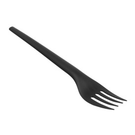 Gabel Biologisch Abbaubar CPLA Schwarz 17cm (25 Stück)