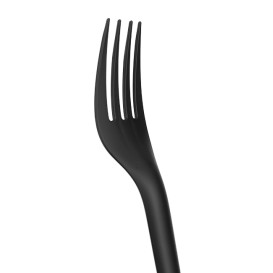 Gabel Biologisch Abbaubar CPLA Schwarz 17cm (25 Stück)